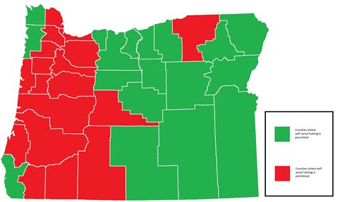 Counties Effected By Oregons New 2018 Self Serve Gas Law [1601x965