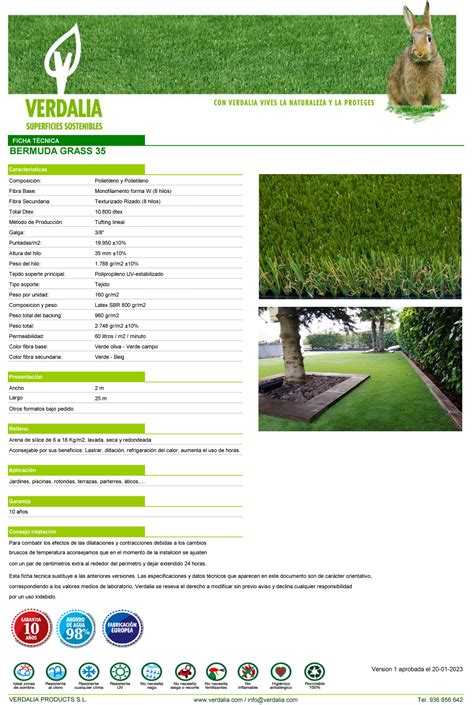 Bermuda Grass 35 Cesped Artificial Verdalia