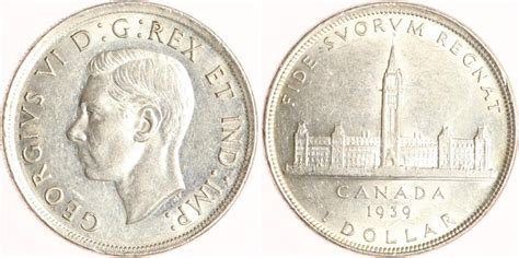 Kanada 1 Dollar 1939 Georg VI 1936 1952 Vorzüglich MA Shops