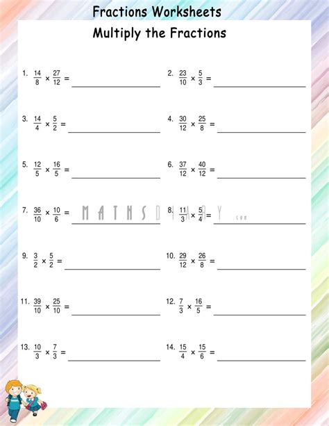 Multiplication Of Improper Fractions Worksheets Math Worksheets