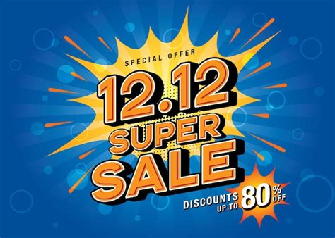 Premium Vector 1212 Shopping Day Super Sale Banner Template Special