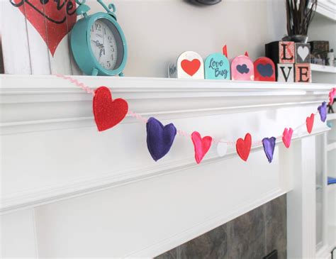 Easy Felt Heart Garland Template No Sew Option Sew Simple Home