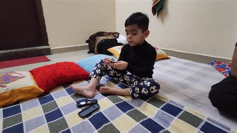 3 Years Old Son Reviewing His Mobile YouTube