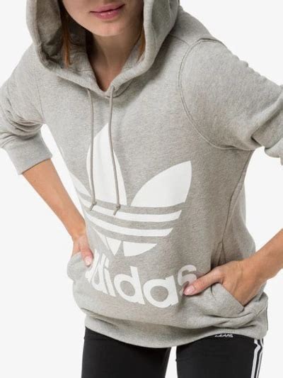 Adidas Originals Adidas Trefoil Logo Hoodie In Grey Modesens