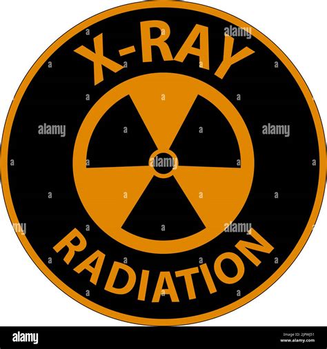 Advertencia Señal De Radiación De Rayos X Sobre Fondo Blanco Imagen