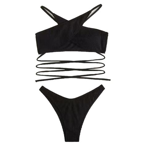 Swimsuit Halter Machine Washable Bikini Set Daraz Pk