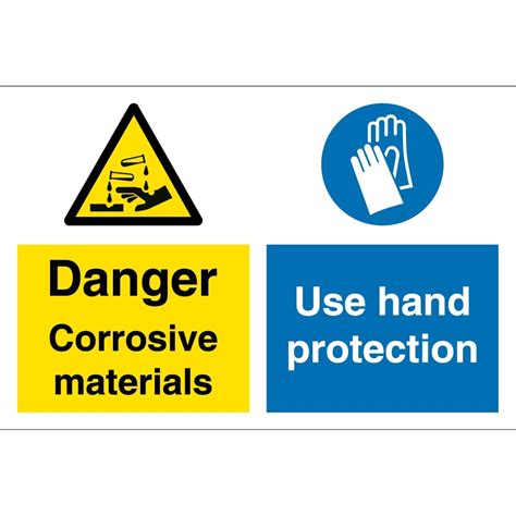 Corrosive Materials Use Hand Protection Signs - from Key Signs UK