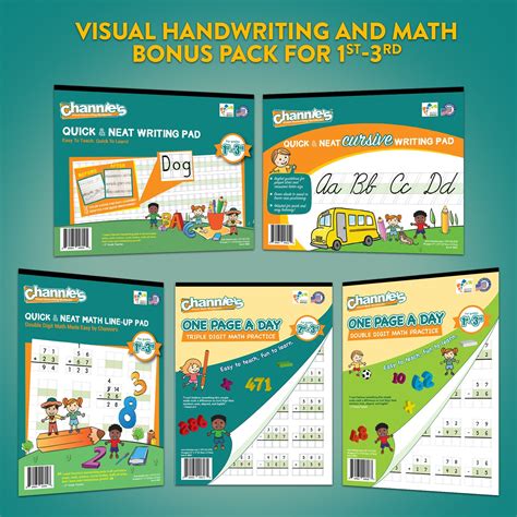 Math Workbook St Grade Rd Grade Visual Handwriting Channies