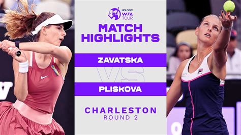 Katarina Zavatska Vs Karolina Pliskova Charleston Round Wta