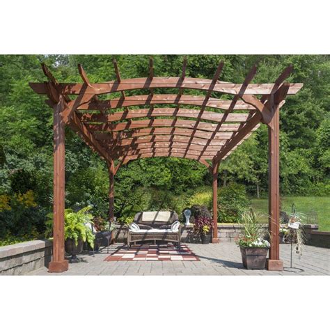 Yardcraft Cedar Ft W X Ft D Solid Wood Pergola Wayfair Vinyl