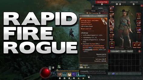 Diablo Rapid Fire Rogue Build Quick Leveling Guide Level