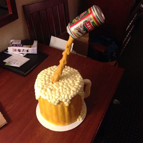 Floating Beer Can Cake For An 18th Birthday Freepourcake Pilsner Beer Can Cakes Cake In A