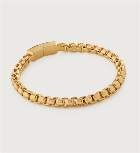 Bold Box Chain Bracelet In 18ct Gold Vermeil On Sterling Silver