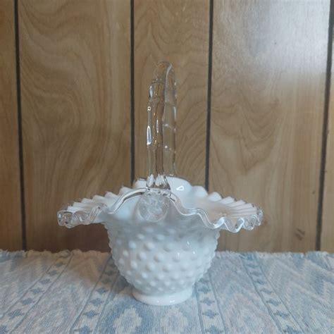 Fenton Accents Fenton Silvercrest Hobnail Milk Glass Basket Poshmark