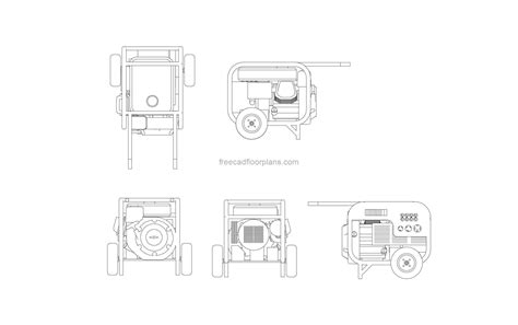 Small Diesel Generator Free Cad Drawings