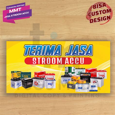 Jual Cetak Spanduk Banner Mmt Stroom Accu Setrum Aki Ganti Oli Tambal