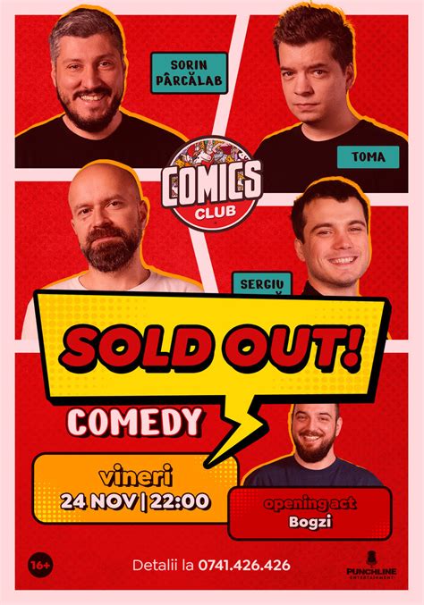 Bilete SOLD OUT Stand up cu Cristi Toma Sorin și Mirică la Comics