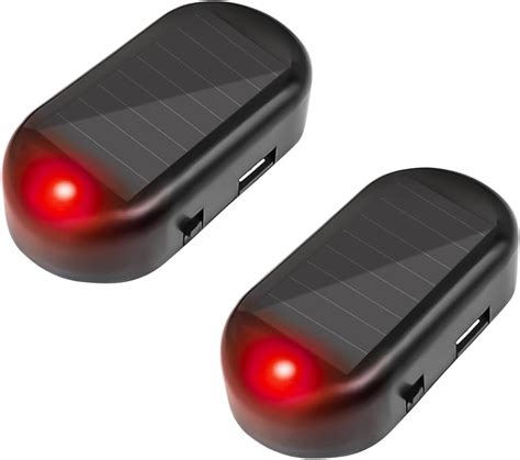 2pcs Car Solar Power Simulated Dummy Alarm Anti Theft Led