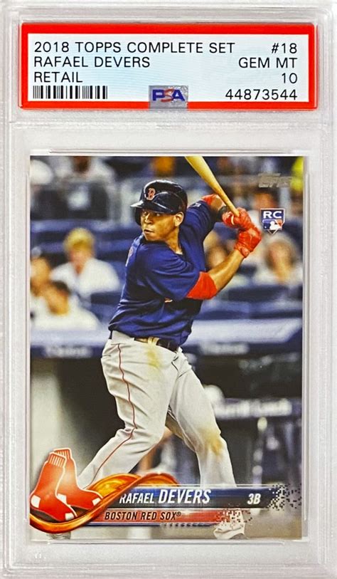 Rafael Devers Topps Boston Red Sox Baseball Graded Rookie Card