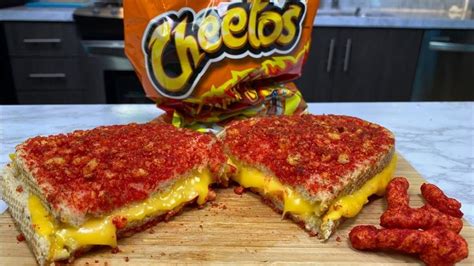 Flaming Hot Cheetos Grilled Cheese Sandwich Gourmet Grilled Cheese Food Recipies Fair Food