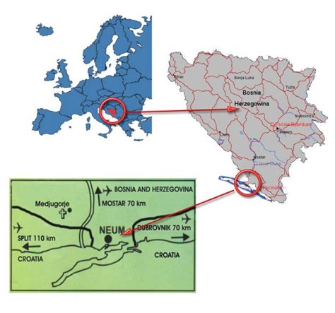 Bosnia Neum Map