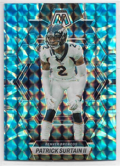 2023 Panini Mosaic Patrick Surtain II Reactive Blue Parallel Card 69