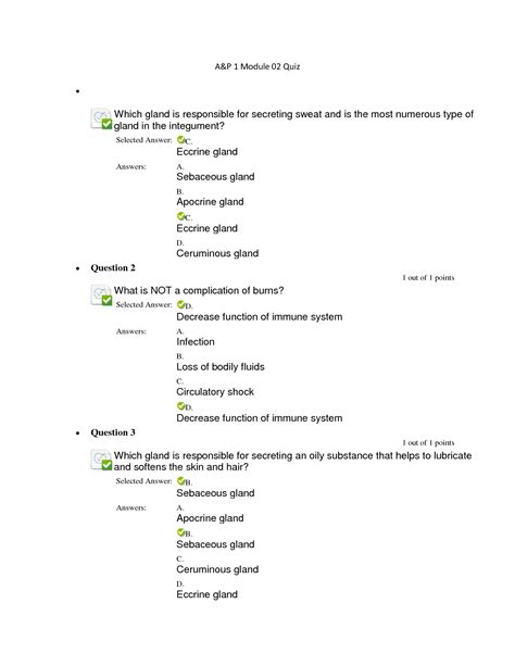 Solution Bsc Rasmussen Module Anatomy And Physiology Ii Quiz