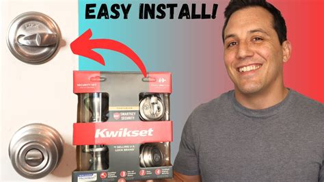 How To Install A Doorknob And Deadbolt In 10 Minutes Kwikset Lock Install With Smart Key Youtube