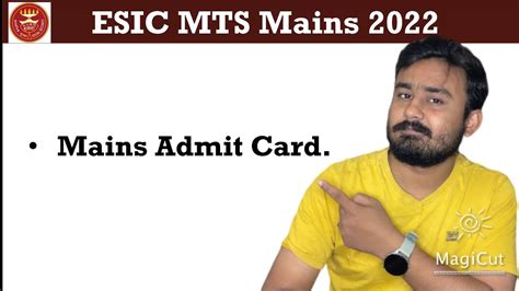 Esic Mts Mains Admit Card Esic Mts Mains Safe Score Esic Udc Mains