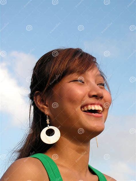 Happy Laughing Asian Lady Stock Image Image Of Lovely 1042443