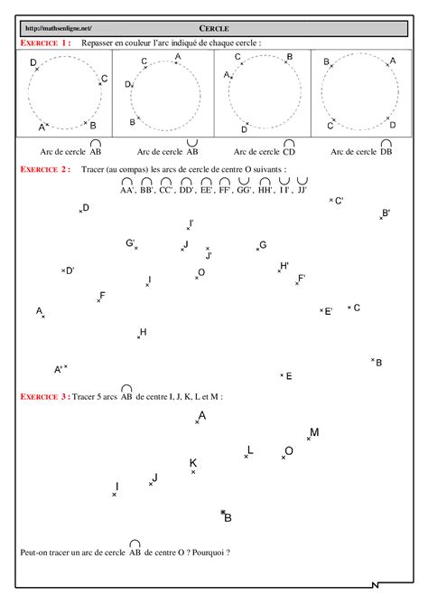 Cercle Tracer Des Arcs De Cercle Exercices AlloSchool