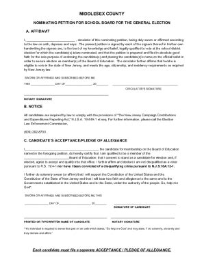 Fillable Online A Nominating Statement Fax Email Print Pdffiller