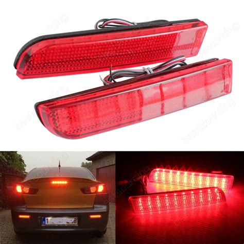 Angrong X Red Rear Led Bumper Reflector Tail Brake Light For