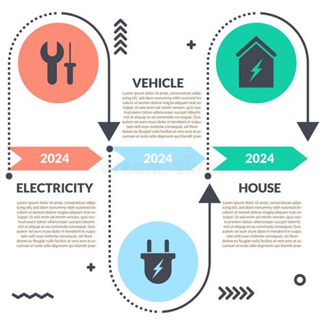 Timeline Infographic Design For Electricity Plan Stock Illustration