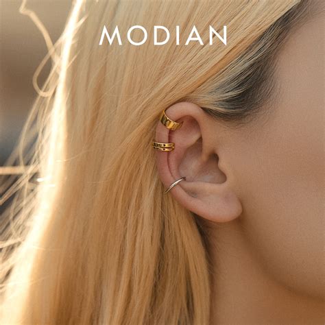 MODIAN Boucles D Oreilles Clip En Argent Regard 925 Pour Femmes