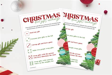 Christmas Dice Game Free Printable For Gift Exchange Favorite