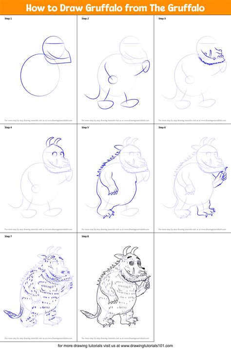 How To Draw Gruffalo From The Gruffalo The Gruffalo Step By Step