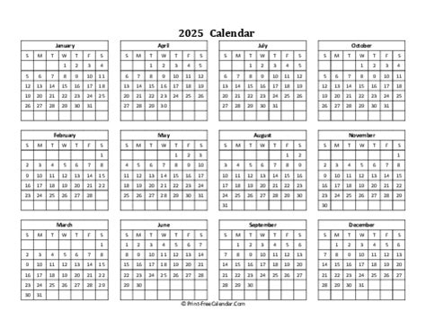 Download Editable Calendar 2025 Sunday Start (PDF, Word, Excel ...