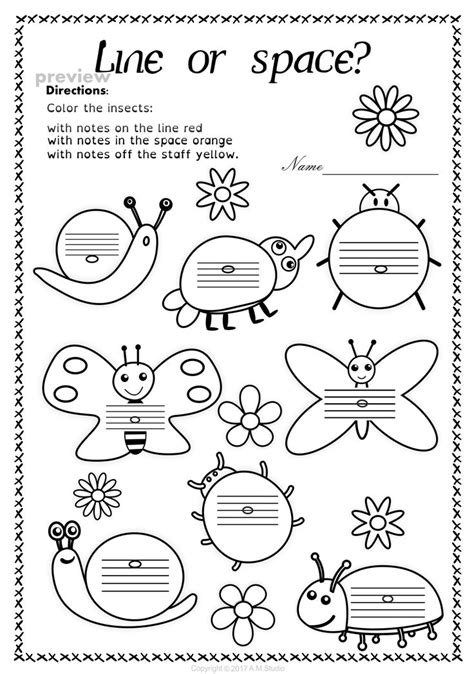 Lines And Spaces Spring Worksheet Pack Anastasiya Multimedia Studio