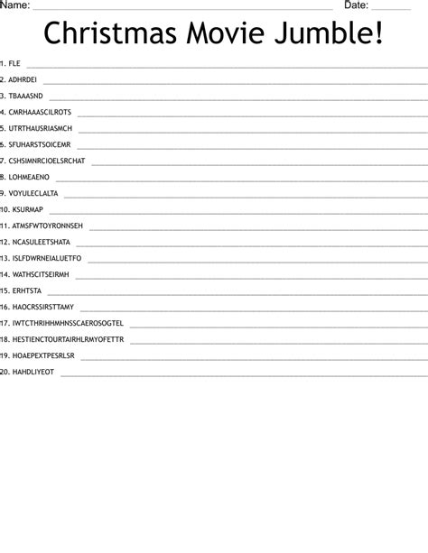 Iconic Christmas Movies Crossword Wordmint