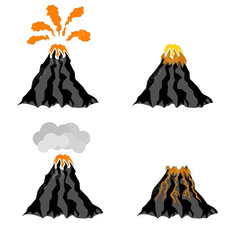 Vulcão Em Erupção Pico Da Montanha Cratera Ardente Mineral Placa