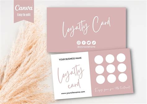 Diy Loyalty Card Template Customer Loyalty Boho Cards Editable