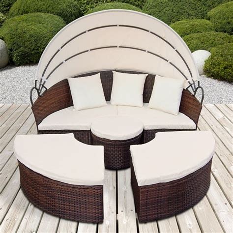 Canape De Jardin Rond Modulable Marron En R Sine Tress E