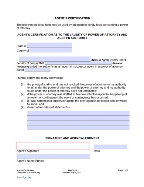 Free Utah General Financial Power Of Attorney Form Pdf Word