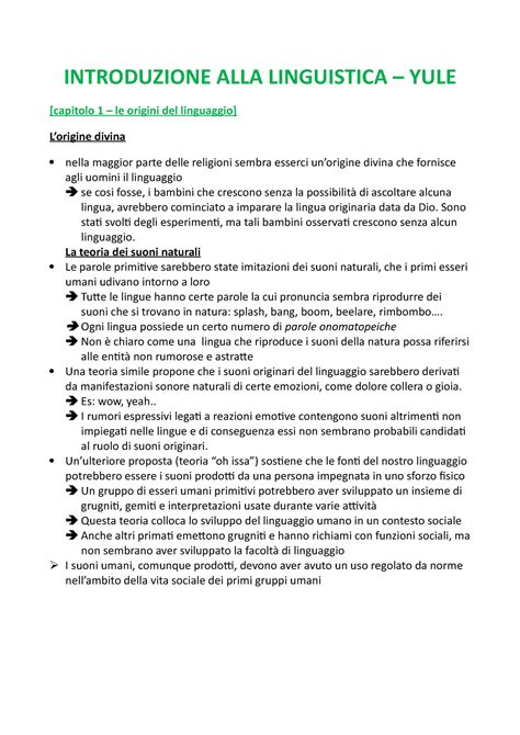 Riassunto Introduzione Alla Linguistica George Yule INTRODUZIONE