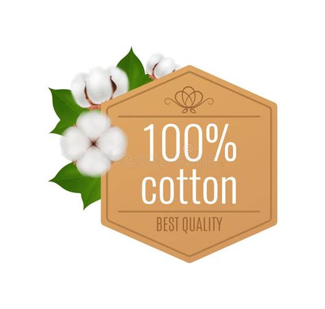 Pure Cotton Label Composition Stock Vector Illustration Of Textile