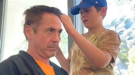 Robert Downey Jr. shares video of son Exton, daughter Avri shaving his ...