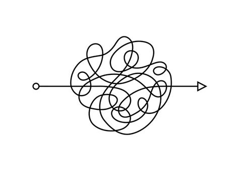 Confused Process Chaos Line Symbol Tangled Vector Image