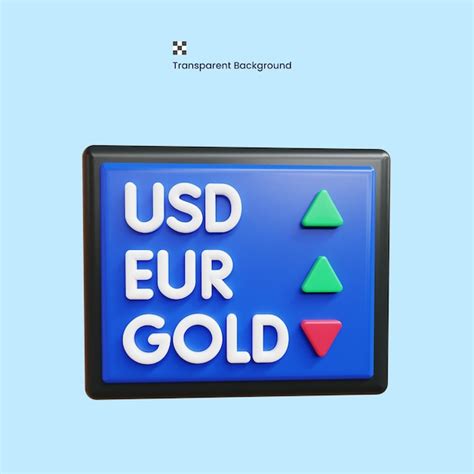 Premium PSD 3D USD EUR GOLD Price Stock Market High Quality Render