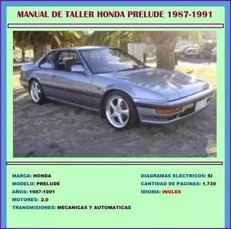 Manual De Taller Reparacion Diagrama Honda Prelude 1987 1991 MercadoLibre